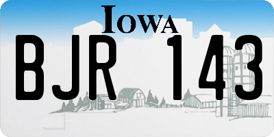 IA license plate BJR143