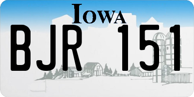 IA license plate BJR151