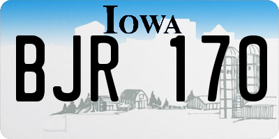 IA license plate BJR170