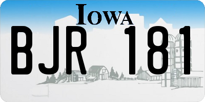 IA license plate BJR181