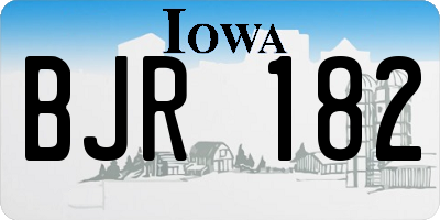 IA license plate BJR182