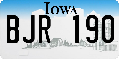 IA license plate BJR190