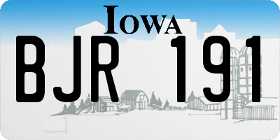 IA license plate BJR191