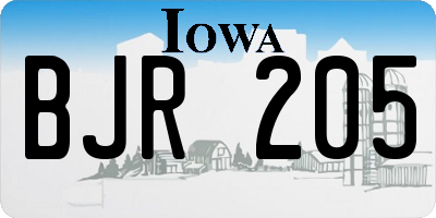 IA license plate BJR205
