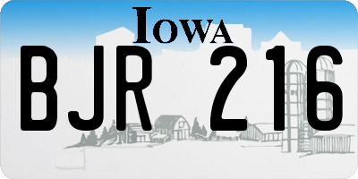 IA license plate BJR216