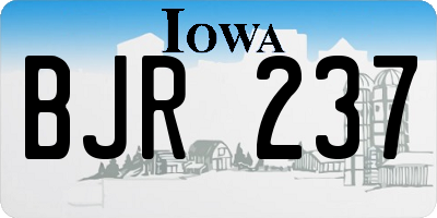 IA license plate BJR237