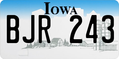 IA license plate BJR243