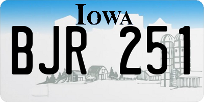 IA license plate BJR251
