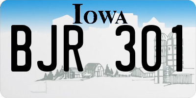 IA license plate BJR301