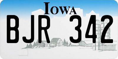 IA license plate BJR342