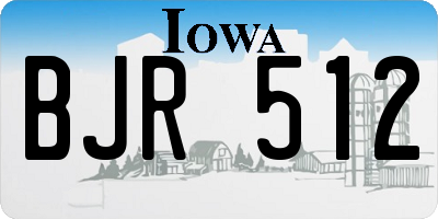 IA license plate BJR512
