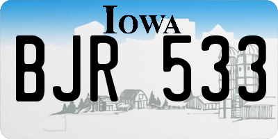 IA license plate BJR533