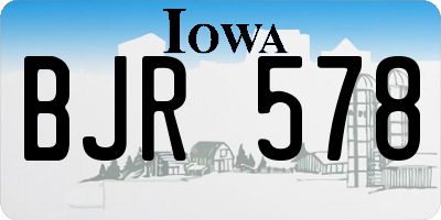 IA license plate BJR578
