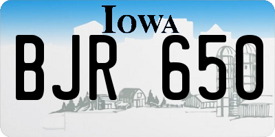 IA license plate BJR650