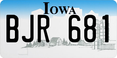 IA license plate BJR681