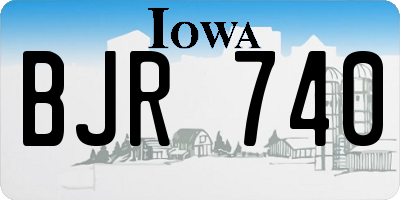 IA license plate BJR740