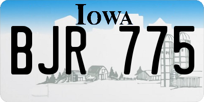 IA license plate BJR775
