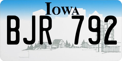 IA license plate BJR792
