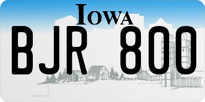 IA license plate BJR800