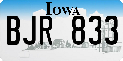 IA license plate BJR833
