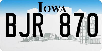 IA license plate BJR870