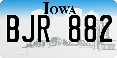 IA license plate BJR882
