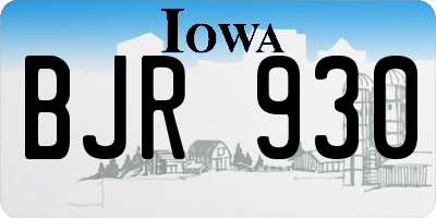 IA license plate BJR930