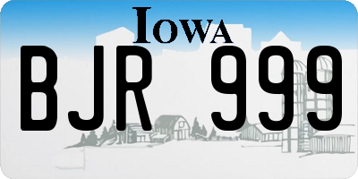 IA license plate BJR999