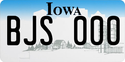 IA license plate BJS000