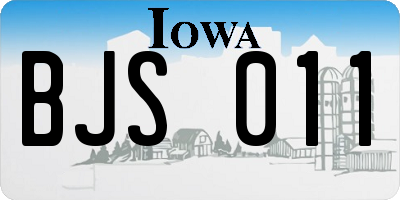 IA license plate BJS011