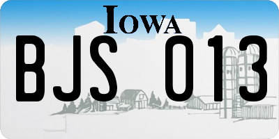 IA license plate BJS013