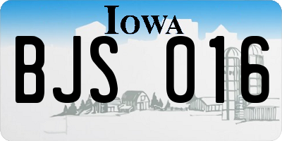IA license plate BJS016