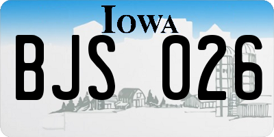 IA license plate BJS026