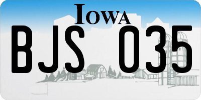 IA license plate BJS035