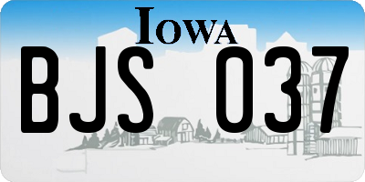 IA license plate BJS037