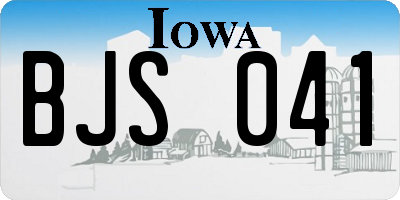 IA license plate BJS041