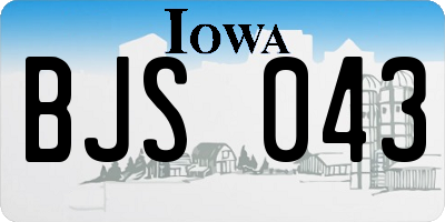IA license plate BJS043