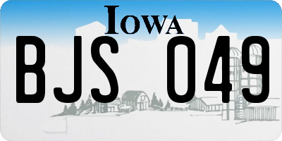 IA license plate BJS049