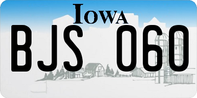 IA license plate BJS060