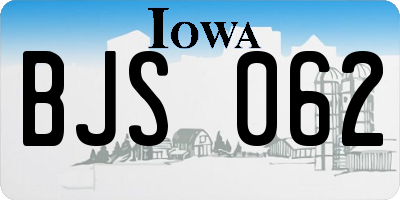 IA license plate BJS062