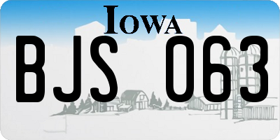 IA license plate BJS063