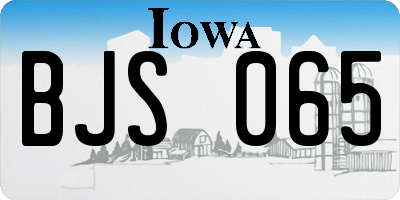 IA license plate BJS065