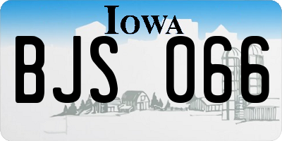 IA license plate BJS066