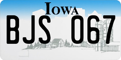 IA license plate BJS067