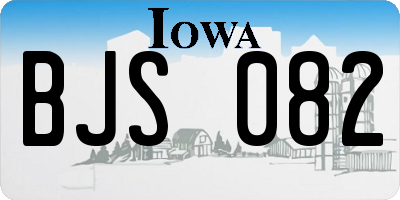 IA license plate BJS082