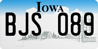 IA license plate BJS089