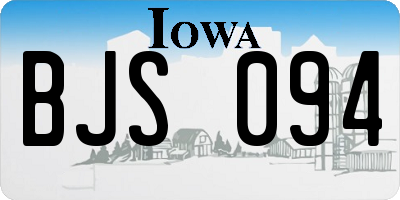 IA license plate BJS094