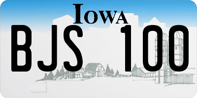 IA license plate BJS100