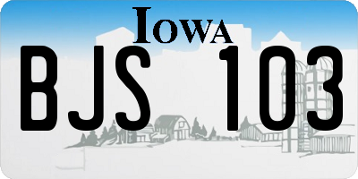 IA license plate BJS103