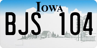 IA license plate BJS104